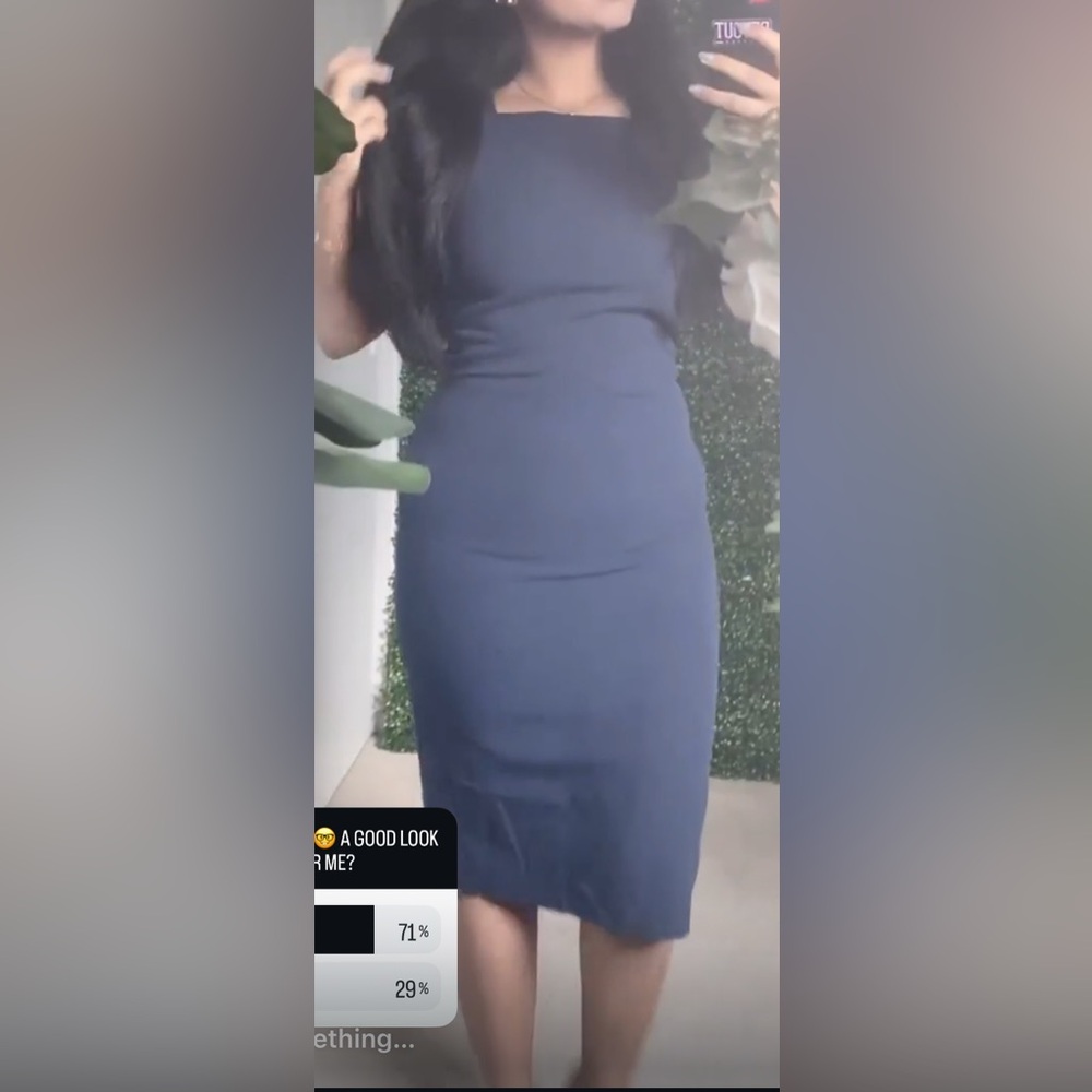 Elegant Navy Blue Bodycon Dress Office